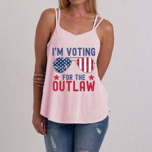 IM Voting For The Outlaw Meaningful Gift Fourth Of July Trump 2031 Meaningful G Women's Strappy Tank