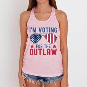 IM Voting For The Outlaw Meaningful Gift Fourth Of July Trump 2031 Meaningful G Women's Knotted Racerback Tank