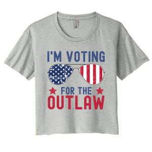 IM Voting For The Outlaw Meaningful Gift Fourth Of July Trump 2031 Meaningful G Women's Crop Top Tee