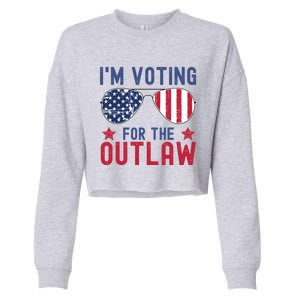 IM Voting For The Outlaw Meaningful Gift Fourth Of July Trump 2031 Meaningful G Cropped Pullover Crew