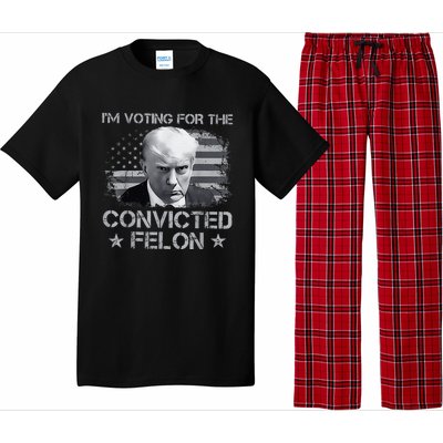 Im Voting For The Convicted Fellon 2024 Us Flag Pro Trump Pajama Set