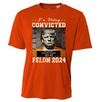 IM Voting For The Convicted Fellon 2024 Us Flag Pro Trump Cooling Performance Crew T-Shirt