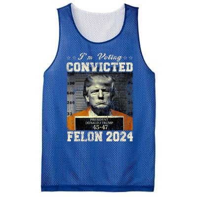 IM Voting For The Convicted Fellon 2024 Us Flag Pro Trump Mesh Reversible Basketball Jersey Tank