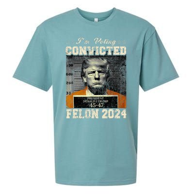 IM Voting For The Convicted Fellon 2024 Us Flag Pro Trump Sueded Cloud Jersey T-Shirt