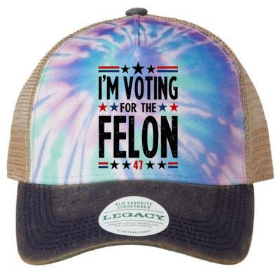 IM Voting For The Felon 47 Legacy Tie Dye Trucker Hat