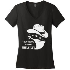 IM Voting For The Outlaw And The Hillbilly 2024 Cowboy Gift Women's V-Neck T-Shirt