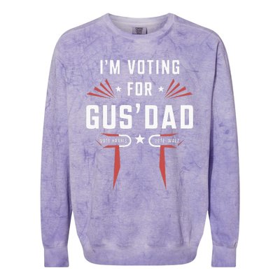 IM Voting For Gus Dad Harris Walz 2024 Colorblast Crewneck Sweatshirt