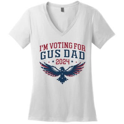 IM Voting For Gus Dad Harris Walz 2024 Pres And Vice Women's V-Neck T-Shirt