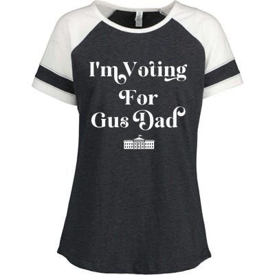 IM Voting For Gus Dad Vote Harris Walz 2024 Election Waltz Enza Ladies Jersey Colorblock Tee