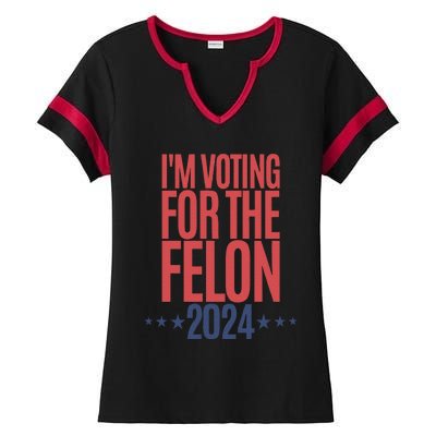 IM Voting For The Felon Ladies Halftime Notch Neck Tee