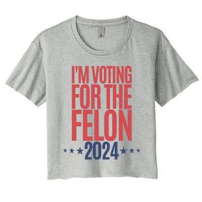 IM Voting For The Felon Women's Crop Top Tee