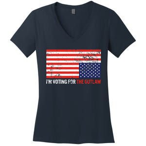 IM Voting For The Outlaw Women's V-Neck T-Shirt