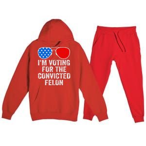 IM Voting For The Convicted Felon Funny Pro 2024 Premium Hooded Sweatsuit Set