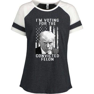 IM Voting For The Convicted Felon Funny Pro 2024 Enza Ladies Jersey Colorblock Tee