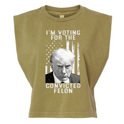 IM Voting For The Convicted Felon Funny Pro 2024 Garment-Dyed Women's Muscle Tee