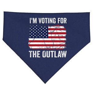 IM Voting For The Outlaw 2024 Teewo Funny Usa Flag USA-Made Doggie Bandana