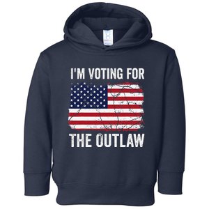 IM Voting For The Outlaw 2024 Teewo Funny Usa Flag Toddler Hoodie