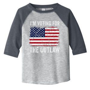 IM Voting For The Outlaw 2024 Teewo Funny Usa Flag Toddler Fine Jersey T-Shirt