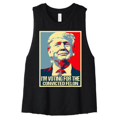 IM Voting For The Convicted Felon Women's Racerback Cropped Tank