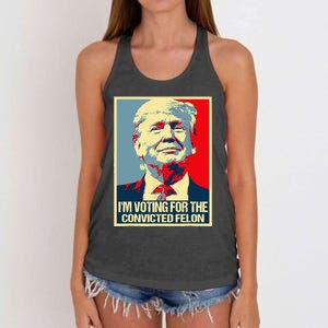 IM Voting For The Convicted Felon Women's Knotted Racerback Tank