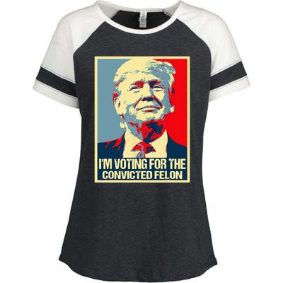 IM Voting For The Convicted Felon Enza Ladies Jersey Colorblock Tee