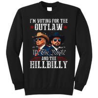 IM Voting For The Outlaw And The Hillbilly Trump Vance 2024 Tall Sweatshirt