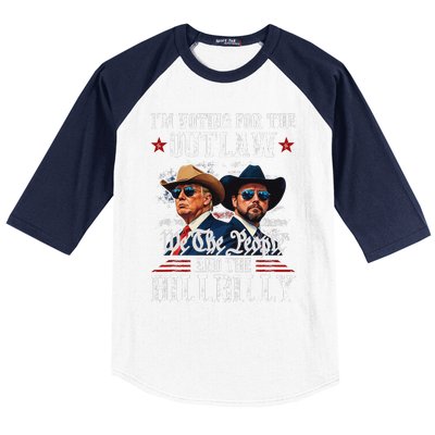 IM Voting For The Outlaw And The Hillbilly Trump Vance 2024 Baseball Sleeve Shirt