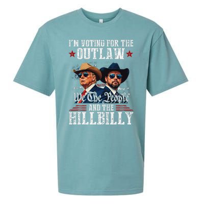 IM Voting For The Outlaw And The Hillbilly Trump Vance 2024 Sueded Cloud Jersey T-Shirt