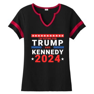 IM Voting For Trump And Kennedy 2024 Ladies Halftime Notch Neck Tee