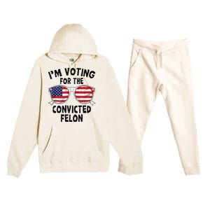 IM Voting For The Convicted Felon Funny Pro Trump 2024 Premium Hooded Sweatsuit Set