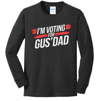 IM Voting For Gus Dad Harris Walz Kids Long Sleeve Shirt