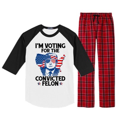 IM Voting For The Convicted Felon Funny Pro Trump 2024 Raglan Sleeve Pajama Set