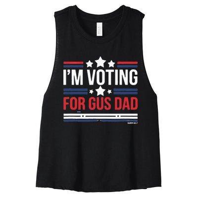 IM Voting For Gus Dad Vote Harris Walz 2024 Women's Racerback Cropped Tank