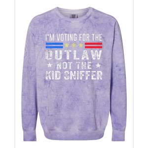 Im Voting For The Outlaw Not The Sniffer 2024 Messy Bun Colorblast Crewneck Sweatshirt