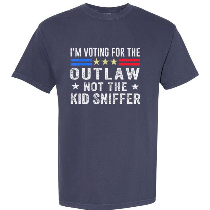 Im Voting For The Outlaw Not The Sniffer 2024 Messy Bun Garment-Dyed Heavyweight T-Shirt