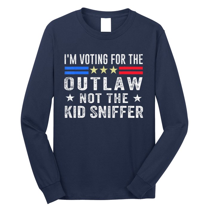 Im Voting For The Outlaw Not The Sniffer 2024 Messy Bun Long Sleeve Shirt