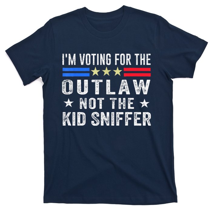 Im Voting For The Outlaw Not The Sniffer 2024 Messy Bun T-Shirt