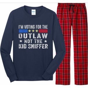 Im Voting For The Outlaw Not The Sniffer 2024 Messy Bun Long Sleeve Pajama Set