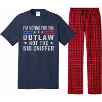 Im Voting For The Outlaw Not The Sniffer 2024 Messy Bun Pajama Set