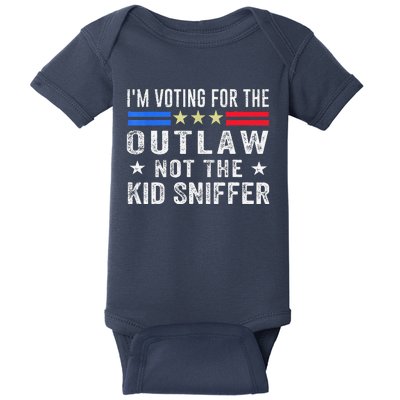 Im Voting For The Outlaw Not The Sniffer 2024 Messy Bun Baby Bodysuit