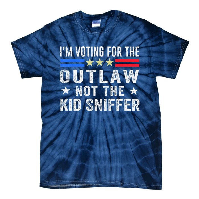 Im Voting For The Outlaw Not The Sniffer 2024 Messy Bun Tie-Dye T-Shirt