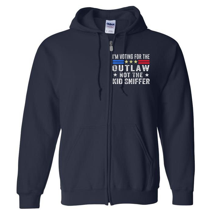 Im Voting For The Outlaw Not The Sniffer 2024 Messy Bun Full Zip Hoodie