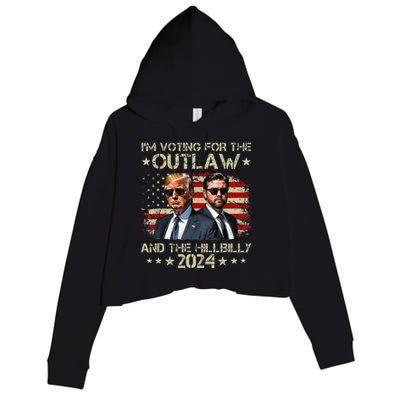 IM Voting For The Outlaw &The Hillbilly 2024 Pro Trump Meme Crop Fleece Hoodie