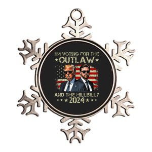 IM Voting For The Outlaw &The Hillbilly 2024 Pro Trump Meme Metallic Star Ornament