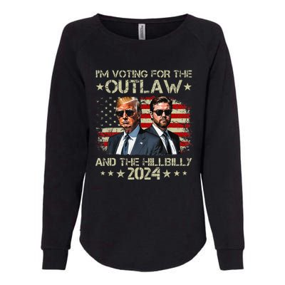 IM Voting For The Outlaw &The Hillbilly 2024 Pro Trump Meme Womens California Wash Sweatshirt