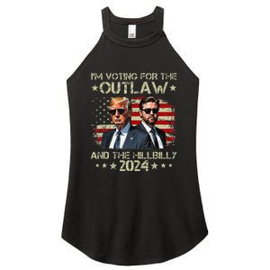 IM Voting For The Outlaw &The Hillbilly 2024 Pro Trump Meme Women's Perfect Tri Rocker Tank