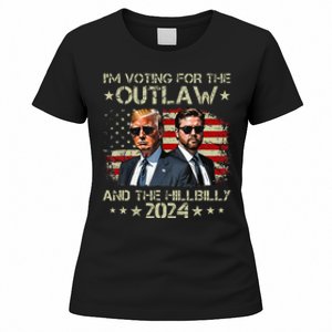 IM Voting For The Outlaw &The Hillbilly 2024 Pro Trump Meme Women's T-Shirt