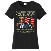 IM Voting For The Outlaw &The Hillbilly 2024 Pro Trump Meme Women's T-Shirt