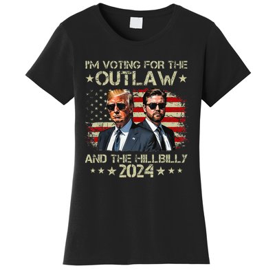 IM Voting For The Outlaw &The Hillbilly 2024 Pro Trump Meme Women's T-Shirt