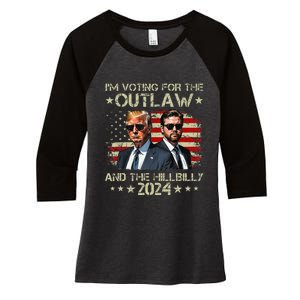 IM Voting For The Outlaw &The Hillbilly 2024 Pro Trump Meme Women's Tri-Blend 3/4-Sleeve Raglan Shirt